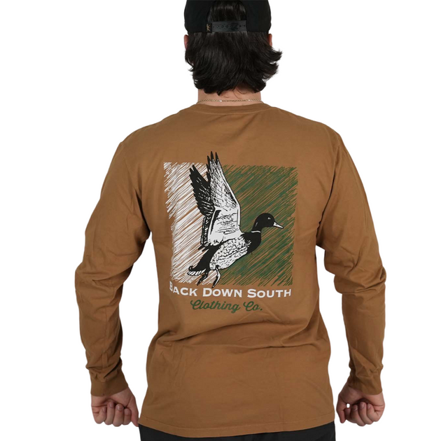 Midnight Mallard Tobacco LS Back Down South Clothing