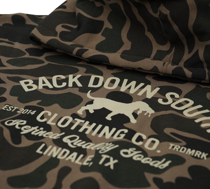 Old School Camo Hoodie Large - Back Down South Clothing
