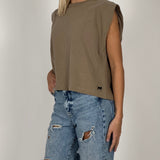 Garment Dyed Womans Tank - Mocha