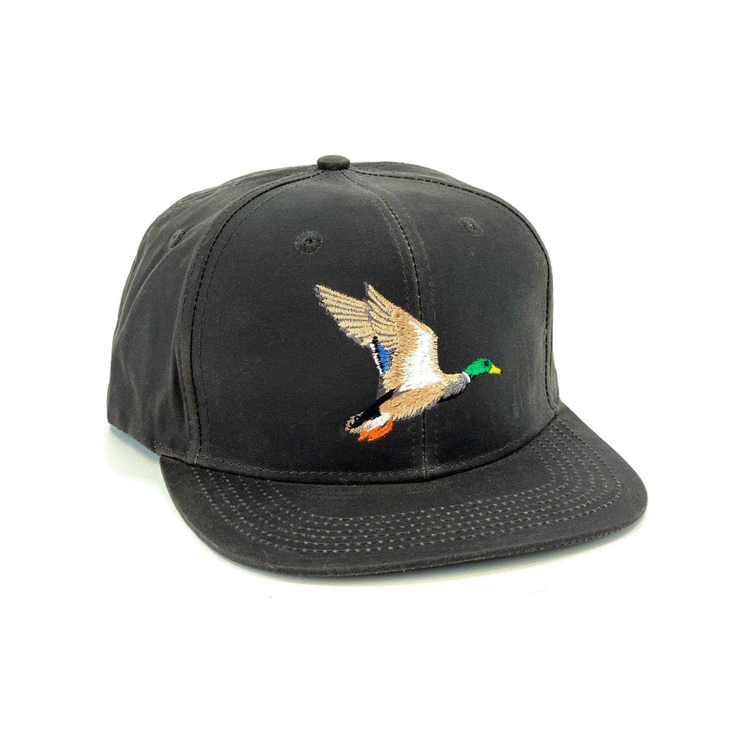 Waxed Backwater Hat - Mallard Gunpowder, front view