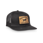 Waxed Pursuit Trucker Hat - Black & Gold, front view