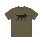 Distressed Logo Short Sleeve Tee - Moss, front view