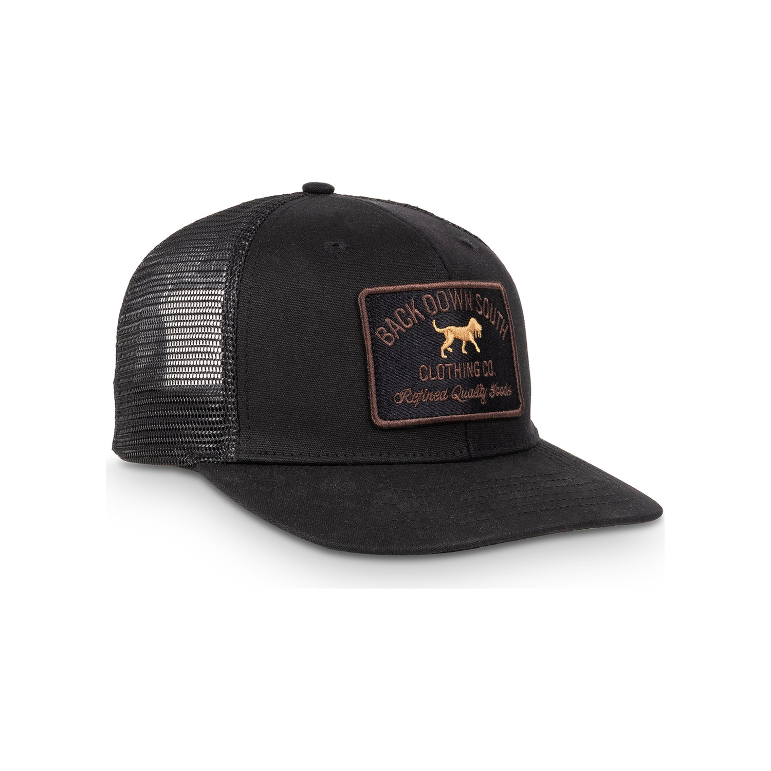 Waxed Pursuit Trucker Hat - Coal, front view