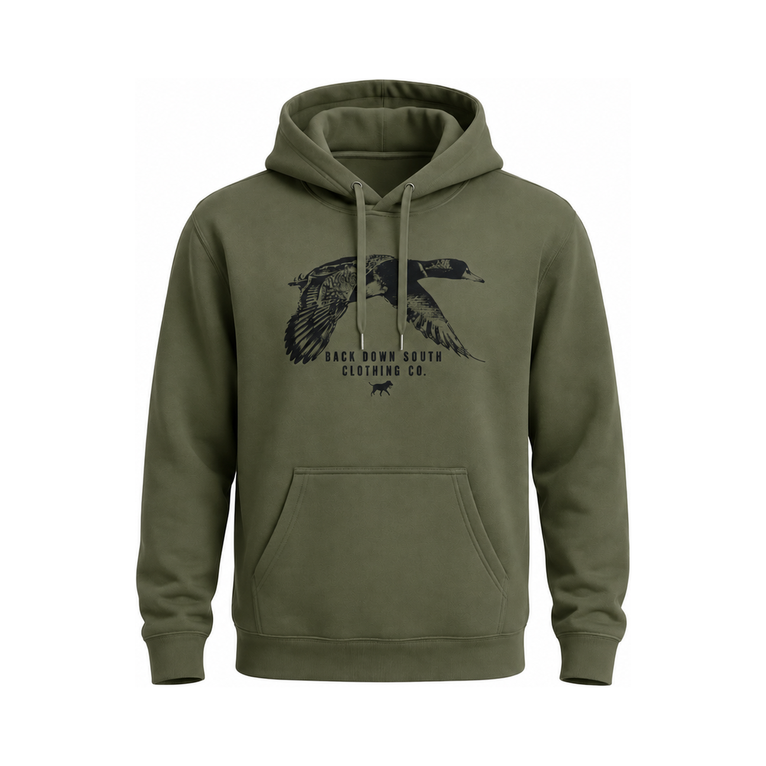 Mallard Hoodie - Moss, front view