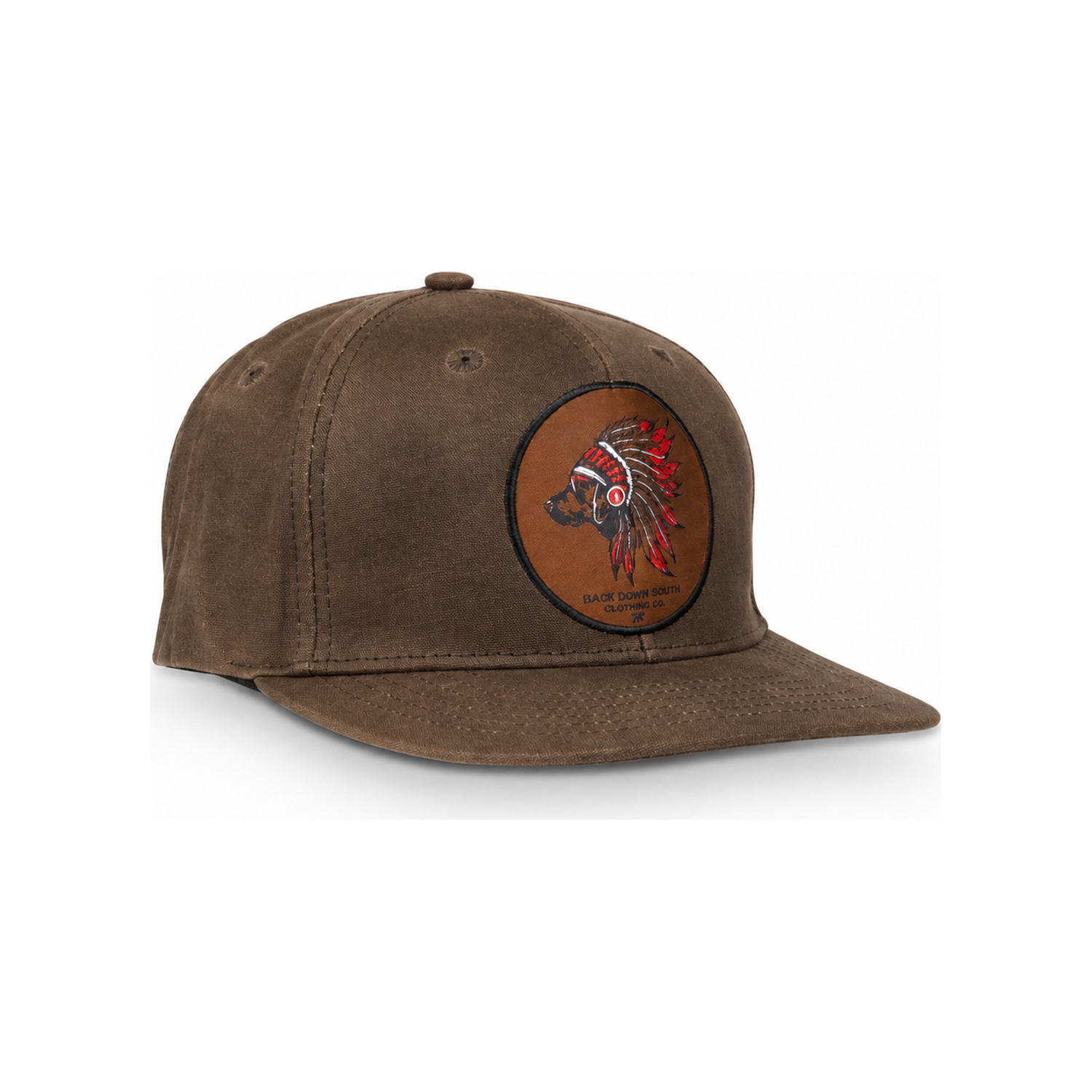 Waxed Backwater Hat - Dark Tobacco Chief Patch