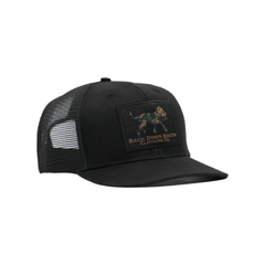 Waxed Pursuit Trucker Hat - Camo Logo Patch, front view