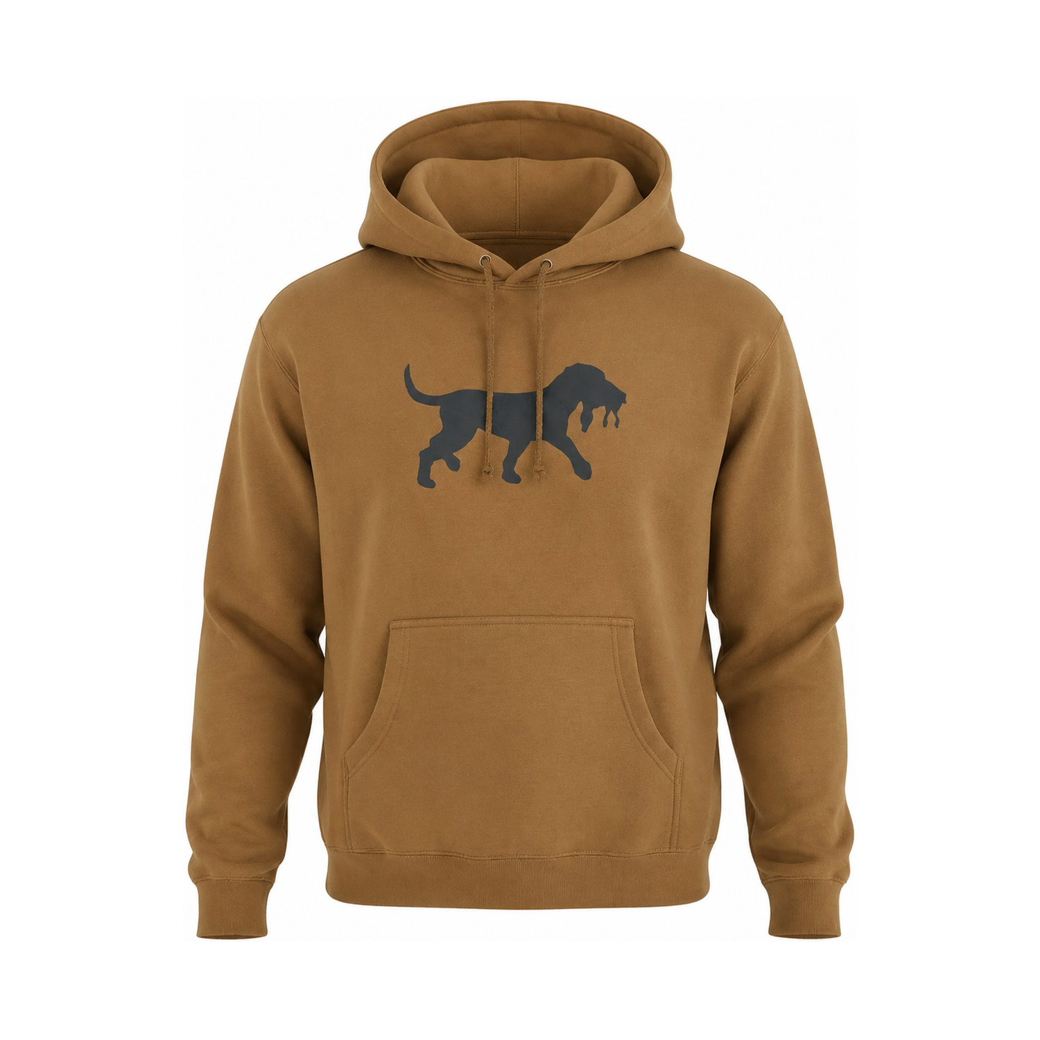 Distressed Logo Hoodie - Tobacco, front view