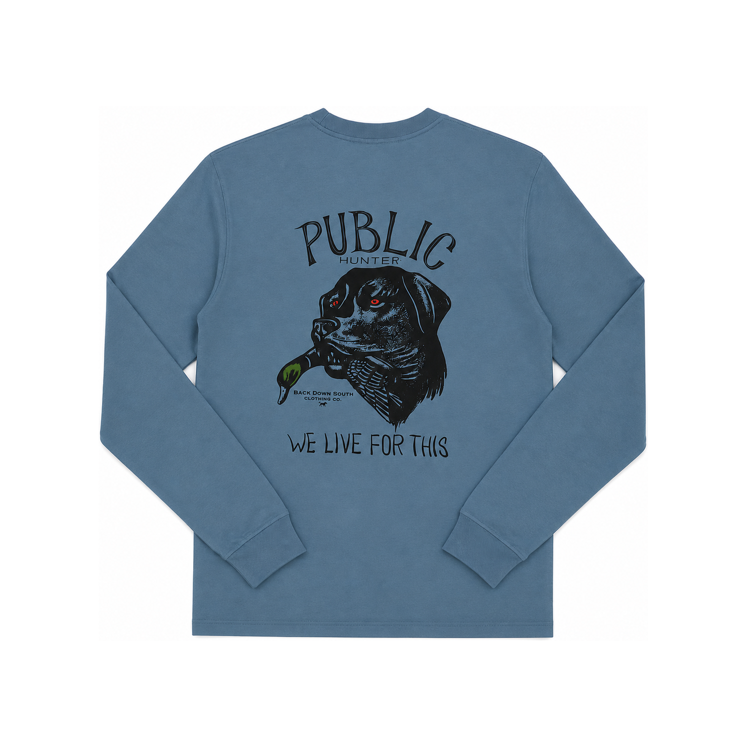 Public Hunter Long Sleeve Tee - Slate, front view