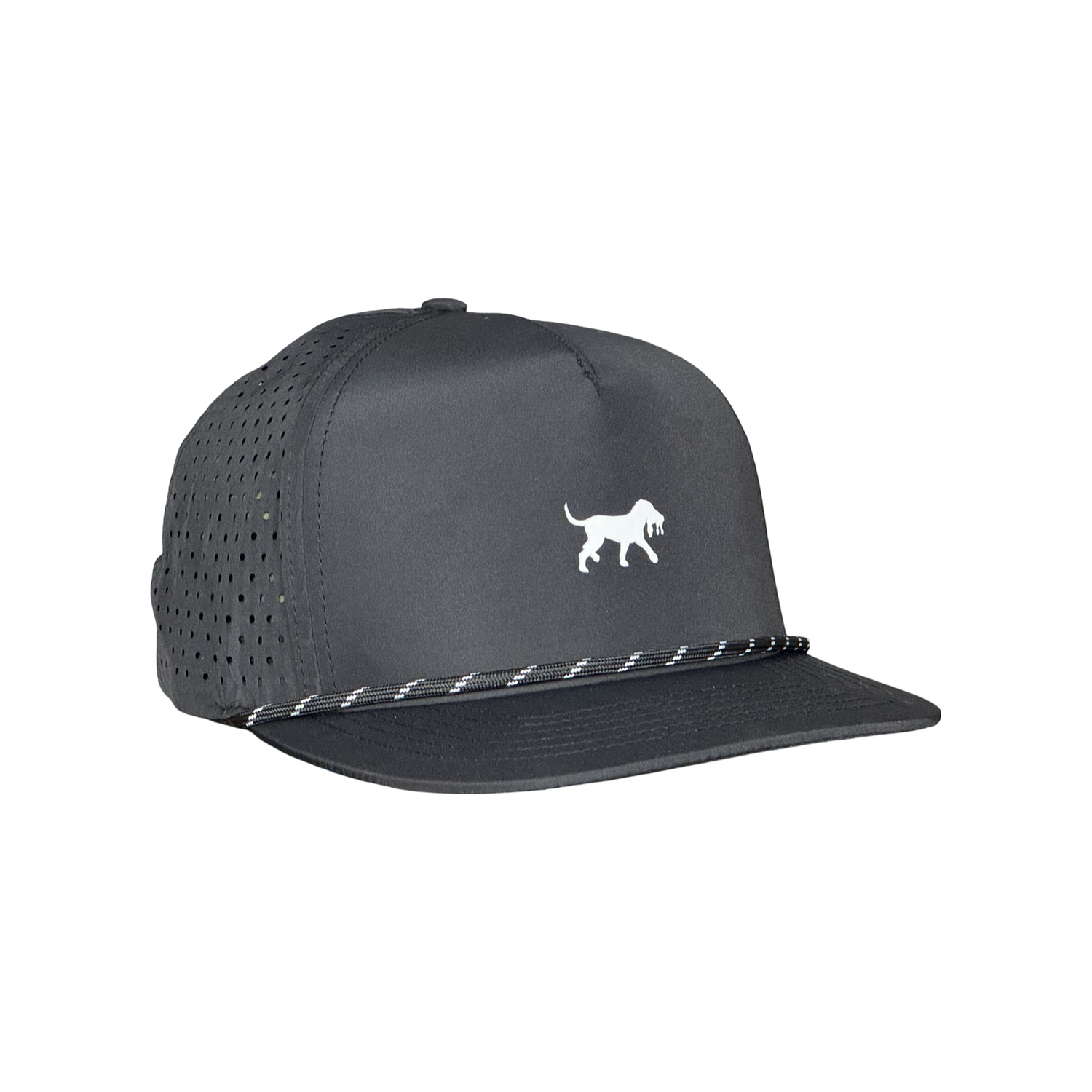 Cool Dry Logo Rope Hat - Black, front view