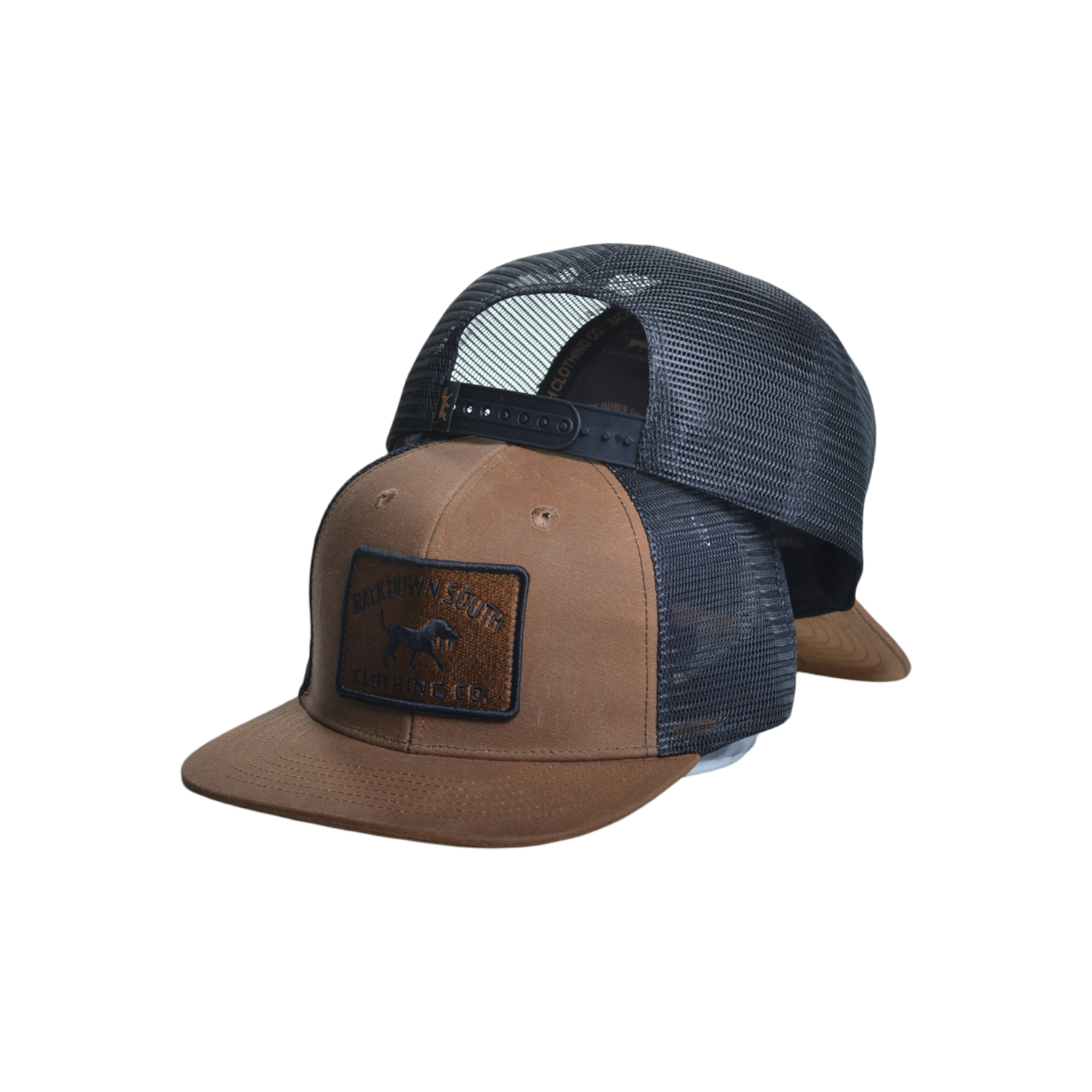 Waxed Pursuit Trucker Hat - Cigar, front view
