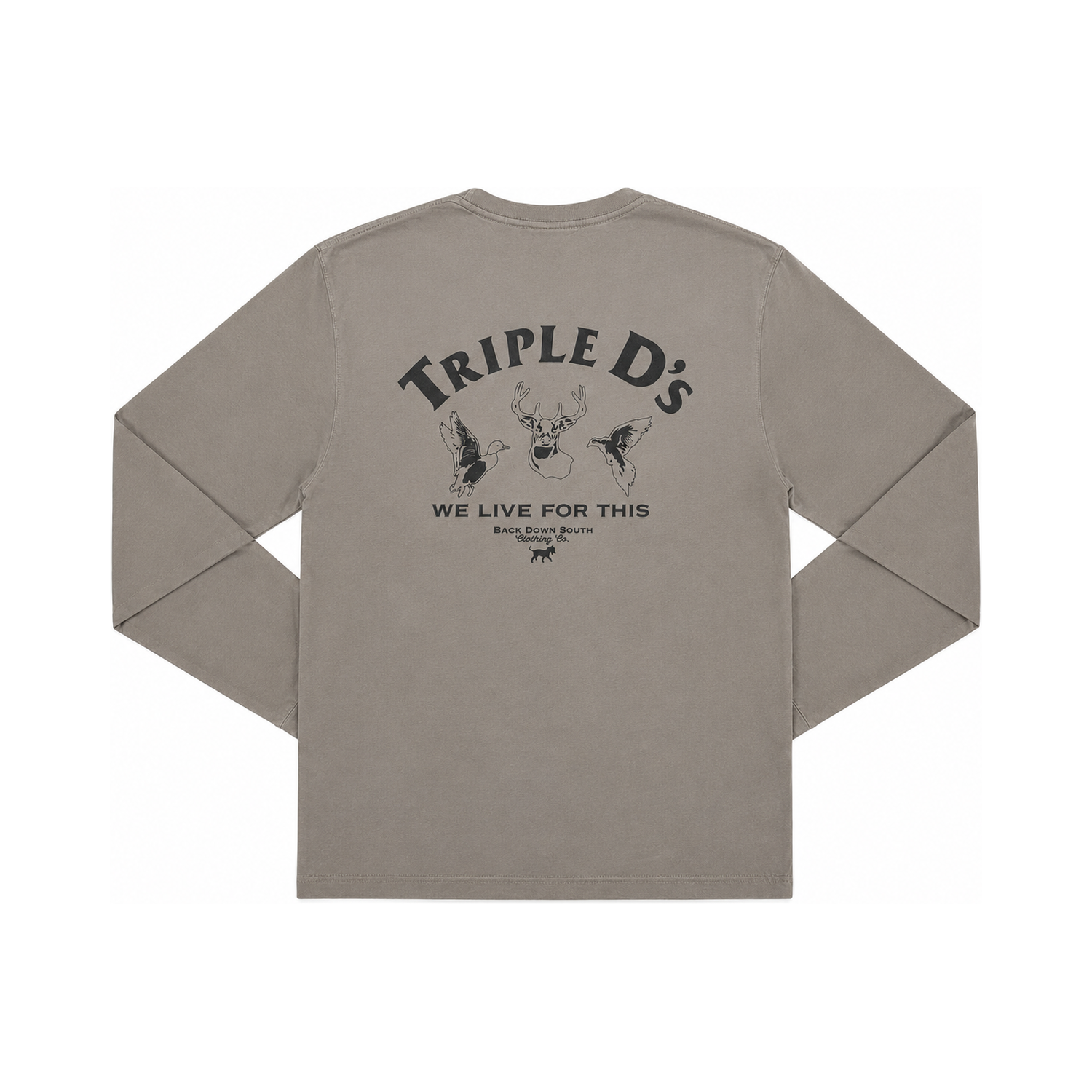 Triple D'S Long Sleeve Tee - Gray, front view