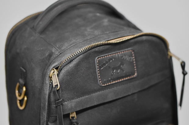 Limited Edition- Waxed Canvas Backwater Backpack- Black/Gold