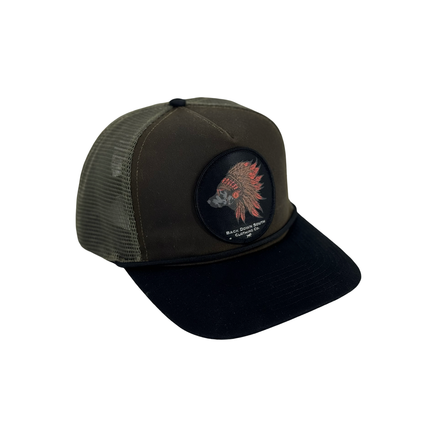 Waxed Pursuit Trucker Hat - Chief 2.0 Bark, front view