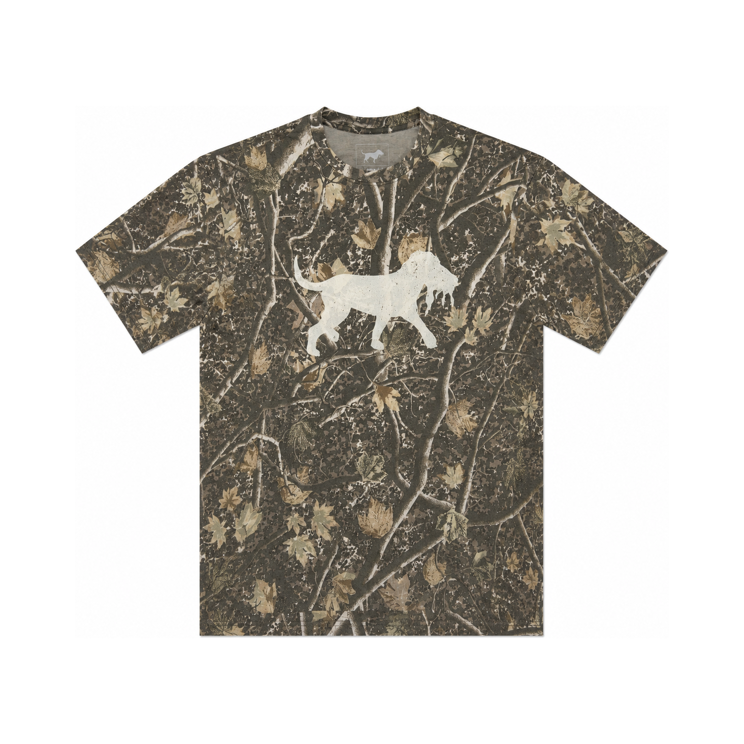 Camo Distressed Logo Short Sleeve Tee, front view