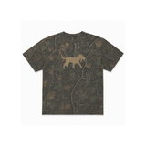 Distressed Logo Short Sleeve Tee - Deep Woods Camo, front view
