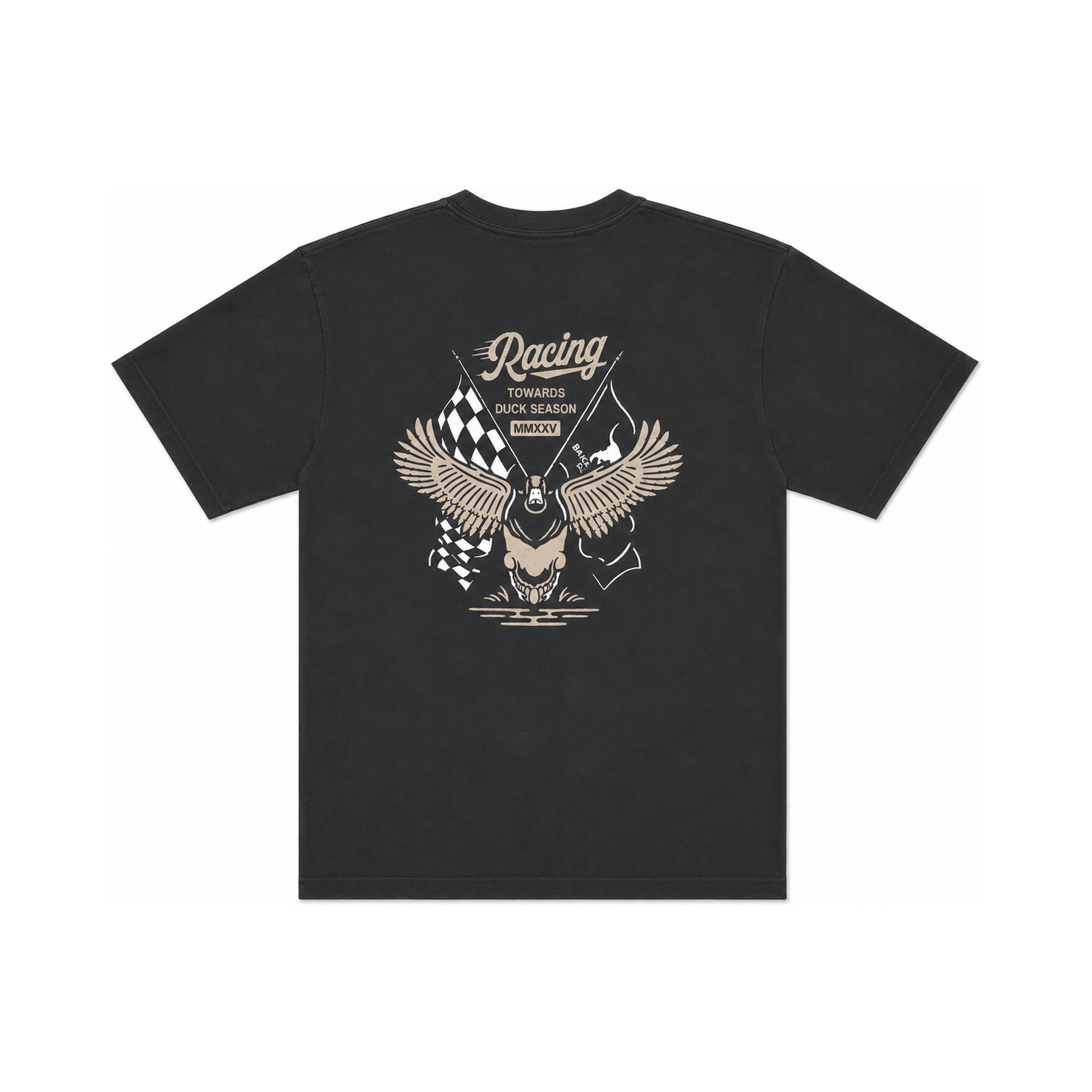 Racing Towards Duck Season Short Sleeve Tee - Black, front view