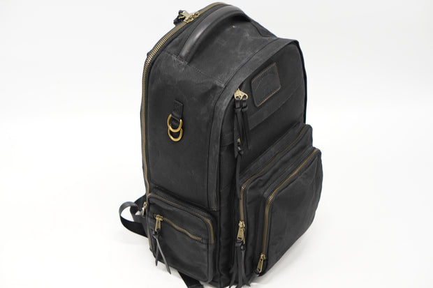 Limited Edition- Waxed Canvas Backwater Backpack- Black/Gold