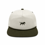 Cream Weekender Rope Hat with 3D embroidered logo and camo under-brim snapback closure