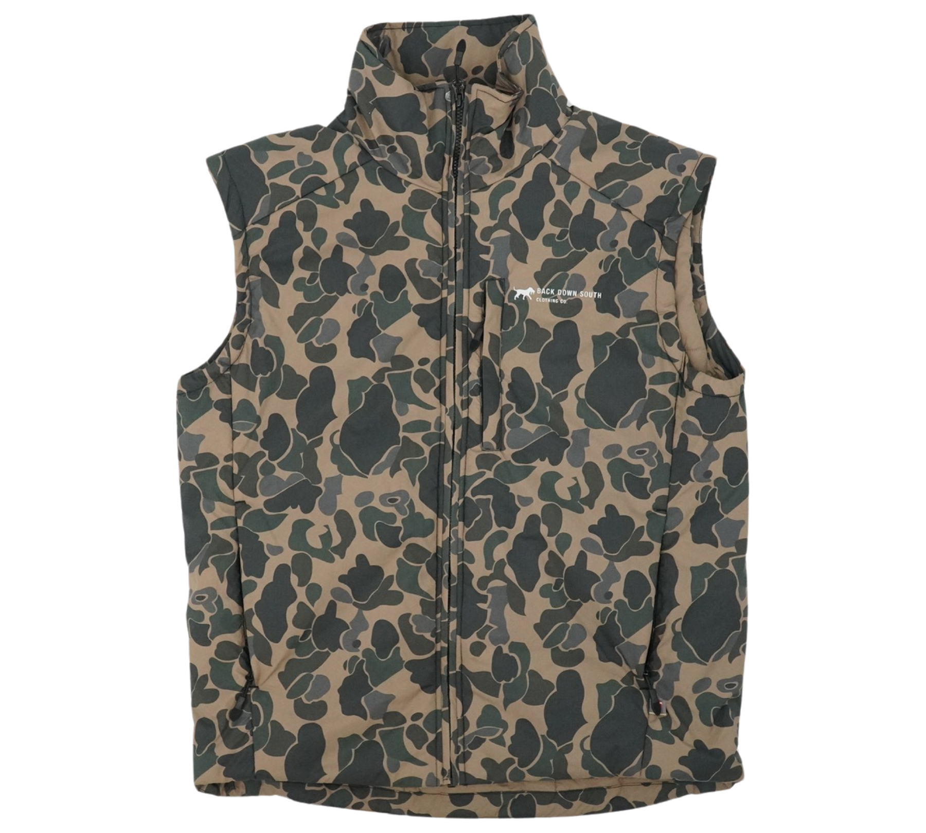 SHEIN Coolane Plus Camo Print Flap Pocket Crop Vest Denim Jacket | SHEIN