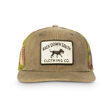 Waxed Pursuit Trucker - Olive Camo