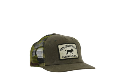 Waxed Pursuit Trucker - Olive Camo