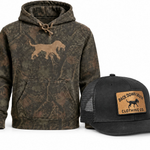 Dark Woods Camo Hoodie with Black & Gold waxed trucker hat bundle - $99