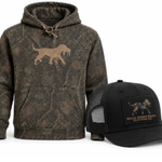 Dark Woods Camo Hoodie with Camo Logo Patch waxed trucker hat bundle - $99
